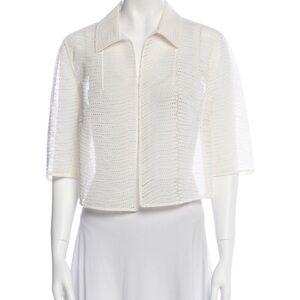 Akris x Bergdorf Goodman Evening  white Jacket size 12